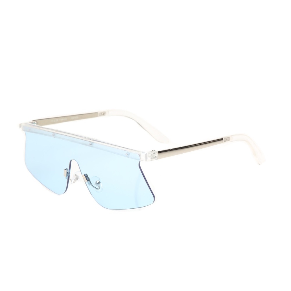 Fashion Nova “Too Much Sauce” blue sunglasses